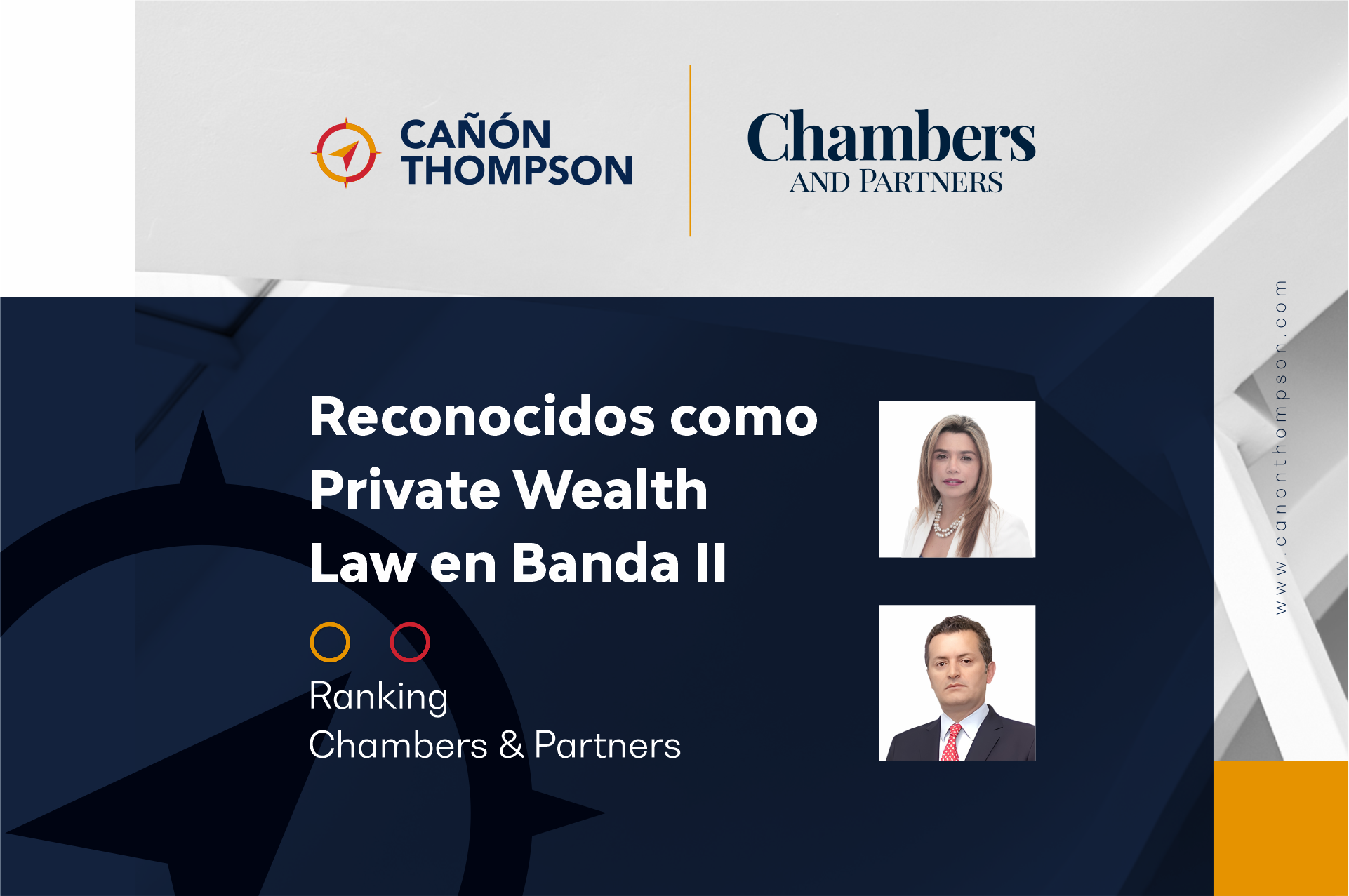 Chambers & Partners reconoce a Cañón Thompson como Private Wealth Law en Banda II